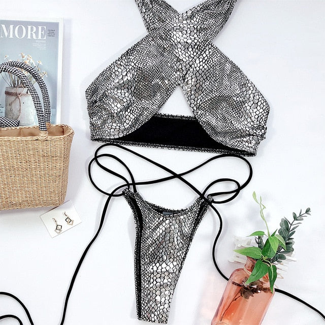 Bev's hollow out bikini set