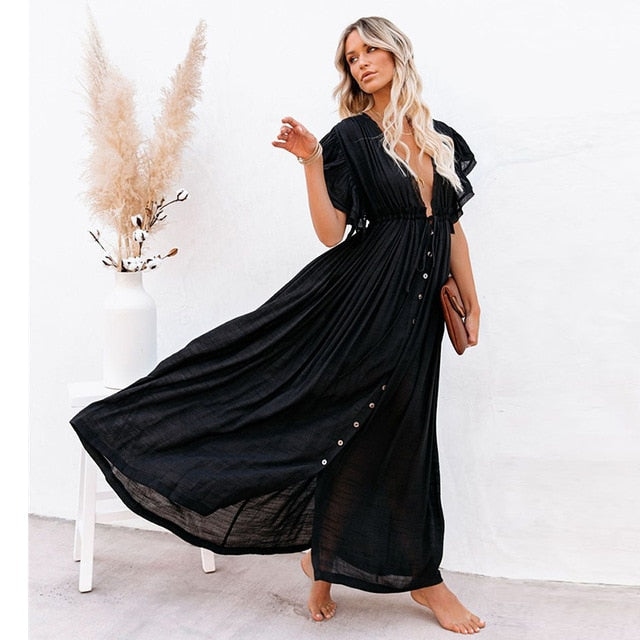 Chelsea's Crochet White Knitted Beach Cover up